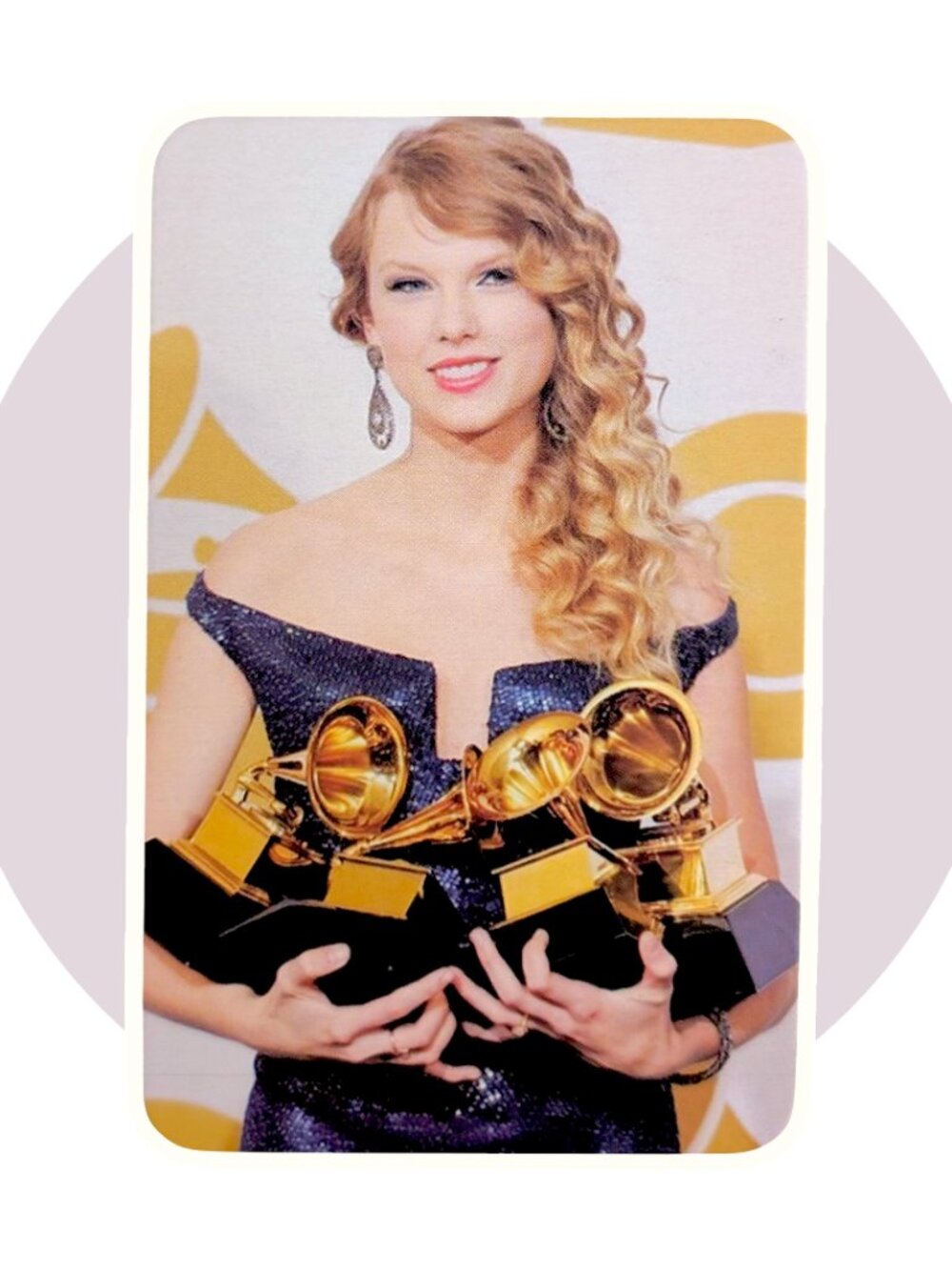 Taylor Swift The Eras Tour Photo Card (YY116): Fearless Grammys, 3.25 in.